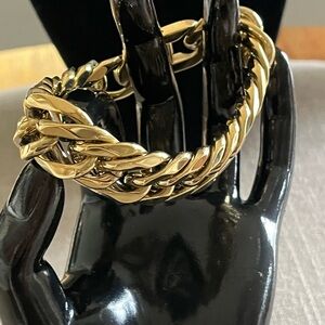 9”, Gold over Stainless Steel Miami Cuban Bracelet